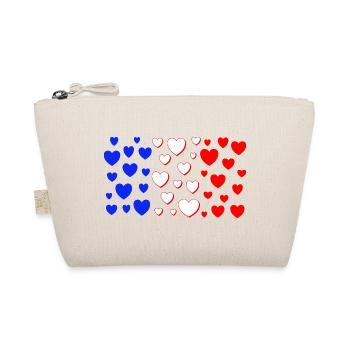France Flag in Heart Shape Hearts French - Organic Pouch - nature - Front