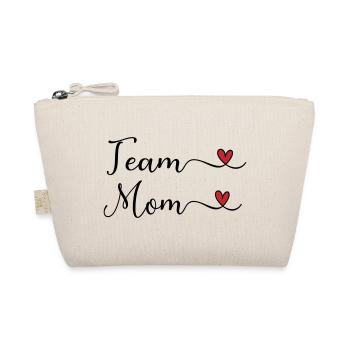 Team Mom cute Typography Design with a Heart - Organic Pouch - nature - Front