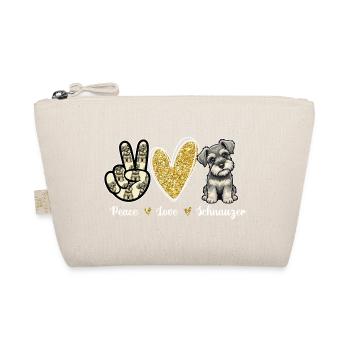 Peace Love Schnauzer Positiver Hundeliebhaber - Bio-Täschchen - Natur - Vorne