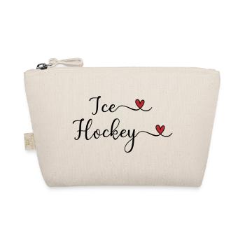 Eishockey Schriftzug mit Herz - Bio-Täschchen - Natur - Vorne