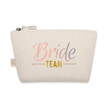 Bride Team Ringe Federn JGA Junggesellenabschied - Bio-Täschchen - Natur - Vorne