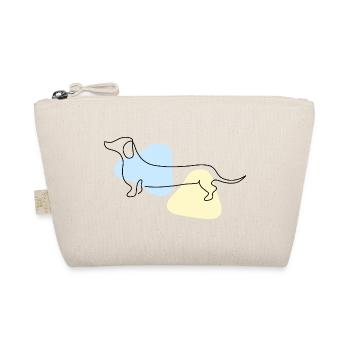 Line Art Dachshund pastel - Organic Pouch - nature - Front