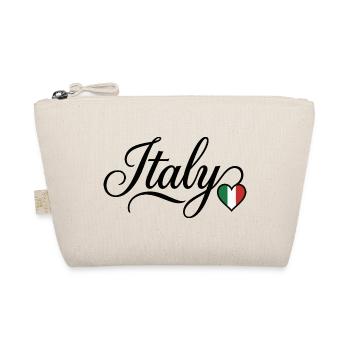 Italy Love Script Heart - Organic Pouch - nature - Front