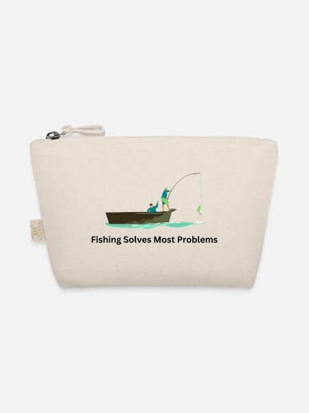 Fishing Solves Most Problems – Angler - Bio-Täschchen - Natur