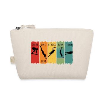 Retro Swimming Steps Start Tauchschwimm-Finish - Bio-Täschchen - Natur - Vorne