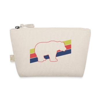 Bär Silhouette Retro Style - Bio-Täschchen - Natur - Vorne