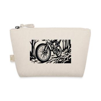 MTB Fahrer Wald Silhouette - Bio-Täschchen - Natur - Vorne
