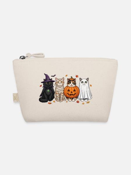 Halloween Kitty Quartett - Bio-Täschchen - Natur