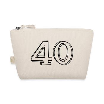 Zahl 40 handgezeichnet - Bio-Täschchen - Natur - Vorne