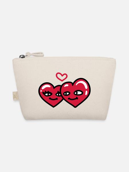 hearts in love - Organic Pouch - nature - Front