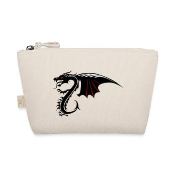 dragon tribal tattoo shape 200410 x - Organic Pouch - nature - Front