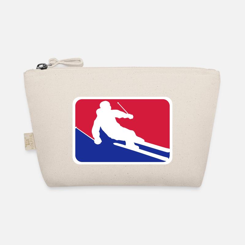 blue red button frame shield ski drive down Organic Pouch
