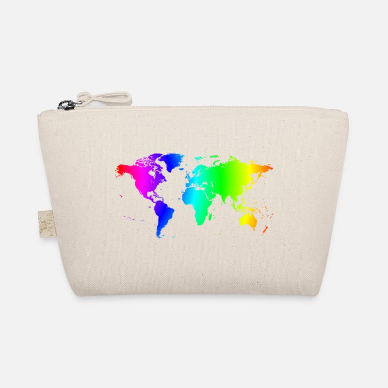 World map colorful Organic Pouch