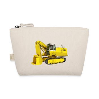 Yellow excavator, backhoe, industry - Organic Pouch - nature - Front
