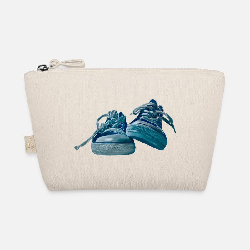 Blaues Sneaker-Design - Bio-Täschchen - Natur