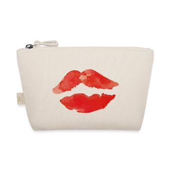 Bouche Lèvres Rouge Baiser Idée Cadeau - Trousse biologique - nature - Devant