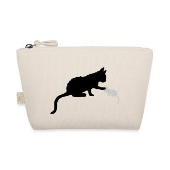 Mom Cat Touches Kitten - Organic Pouch - nature - Front