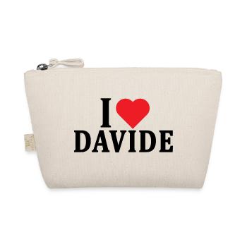 T-shirt I love Davide t-shirt gift idea - Organic Pouch - nature - Front