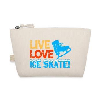 Retro Vintage Live Love Ice Skate Skating Tea - Organic Pouch - nature - Front