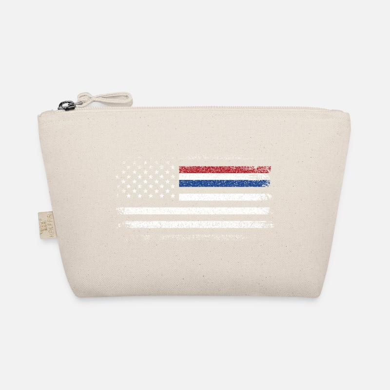 Rugged American Flag with Blue Accent Organic Pouch