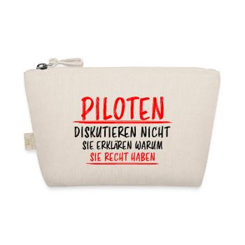 Pilot Lustiger Spruch Flugplatz Flugsport Geschenk - Bio-Täschchen - Natur - Vorne