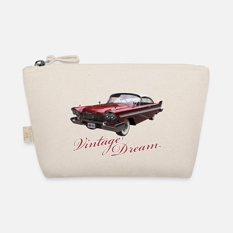 Vintage Dream Car mit Text - Bio-Täschchen - Natur