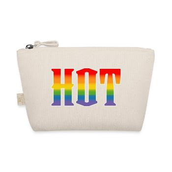 Rainbow text Hot LGBT lgbtqi queer - Organic Pouch - nature - Front