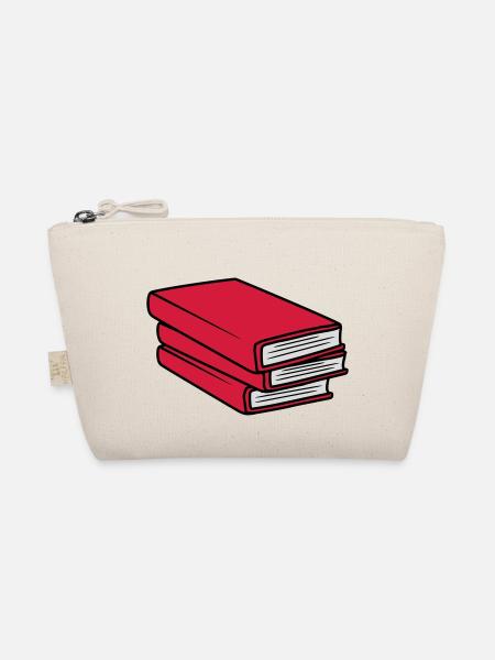 3 Books Stack Design - Organic Pouch - nature - Front