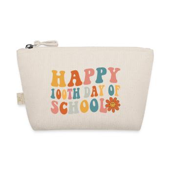 School Tee Happy 100th Day Of School Teacher - Organic Pouch - nature - Front