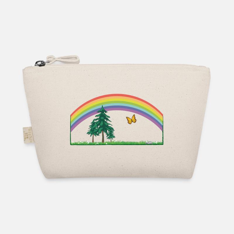 RAINBOW Regenbogen mit Wiese und Schmetterling Bio-Täschchen