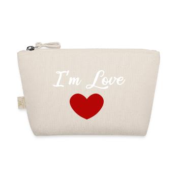I'm Love - White design - Organic Pouch - nature - Front