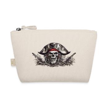 Pirate Skull Halloween Costume Design - Organic Pouch - nature - Front