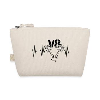 v8 engine pulse cars piston heartbeat tuning icon - Organic Pouch - nature - Front