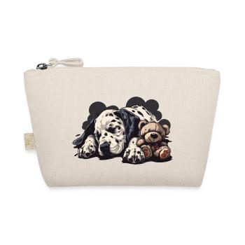 Sleeping Dalmatian with teddy bear - Organic Pouch - nature - Front