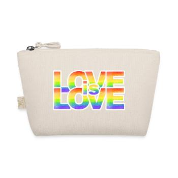 Regenbogen Liebe Schriftzug - Bio-Täschchen - Natur - Vorne