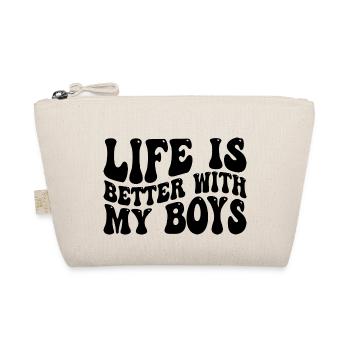Life Is Better With My Boys 35 - Organic Pouch - nature - Front