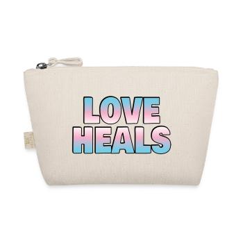 Love Heals Trans Flag Colors - Organic Pouch - nature - Front