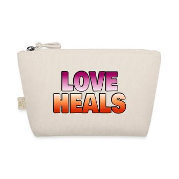 Love Heals Lesbian Flag Colors - Organic Pouch - nature - Front