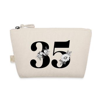 Numéro 35 floral noir - 35e anniversaire floral - Trousse biologique - nature - Devant