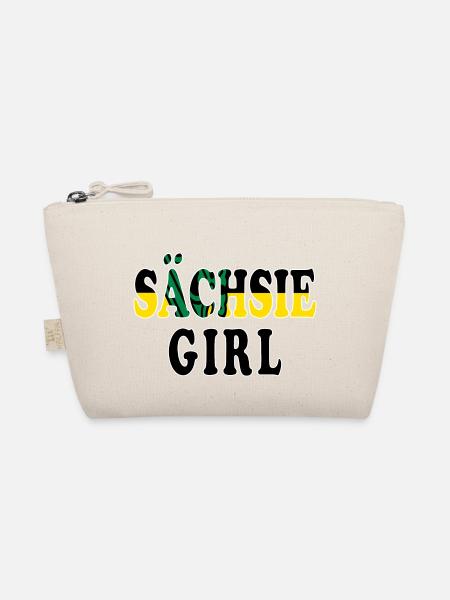 Sächsie Girl - Lustiger Denglish-Spruch - Bio-Täschchen - Natur - Vorne