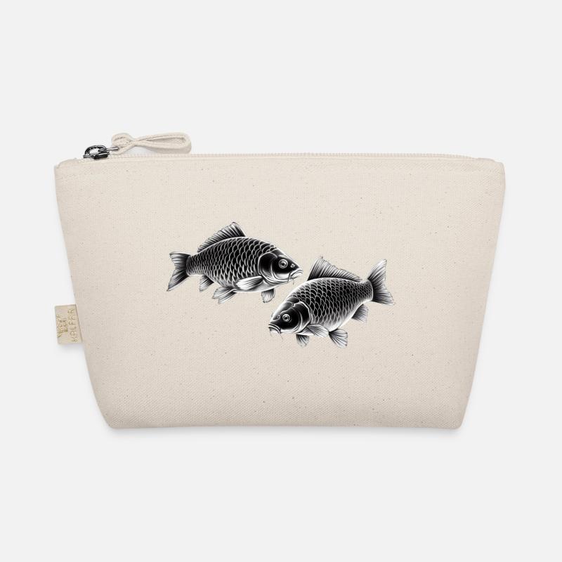 Carp chalk drawing - Organic Pouch - nature