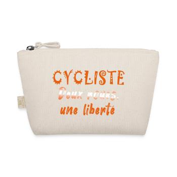 Bicycle Cyclist Two Wheels A Freedom V - Organic Pouch - nature - Front