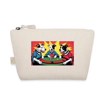 Funny Dogs "Poker" - Organic Pouch - nature - Front