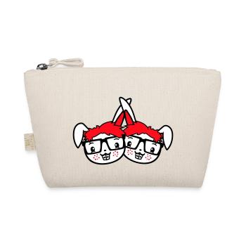 2 Hasen Nerds Geek Hornbrille Team Freunde Crew - Bio-Täschchen - Natur - Vorne