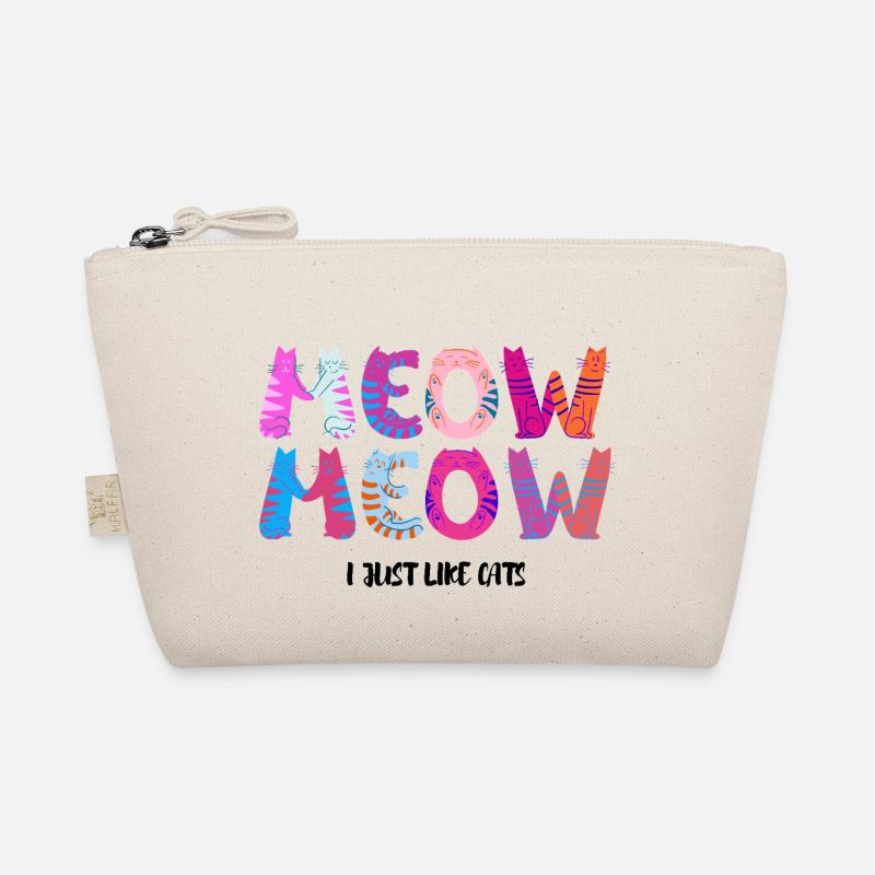 Typographie de dessin animé coloré Chat mignon T shirt 1 Trousse biologique