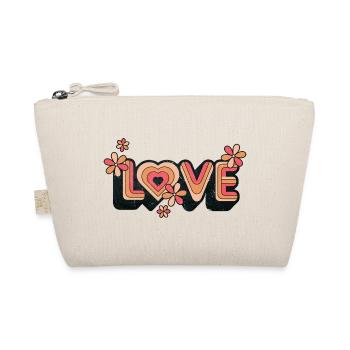 Retro Heart Love Design für Freizeitkleidung - Bio-Täschchen - Natur - Vorne