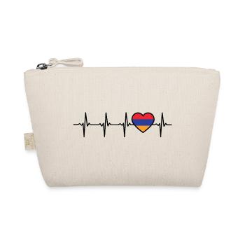 Armenien Herzschlag Flagge Armenier - Bio-Täschchen - Natur - Vorne