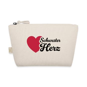 Herz Schwester Design mit Liebe - Bio-Täschchen - Natur - Vorne