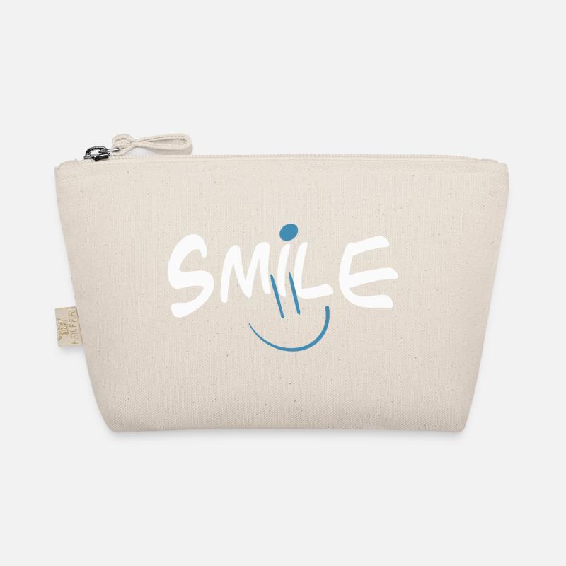 Fröhliches Smile mit Farbklecks - Bio-Täschchen - Natur
