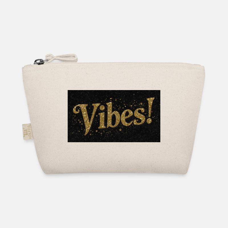 Vibes Glitzer Gold auf Schwarz Bio-Täschchen